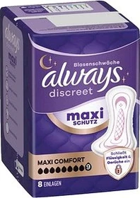 Always Discreet Maxi Comfort Hygieneeinlage, 8 Stück