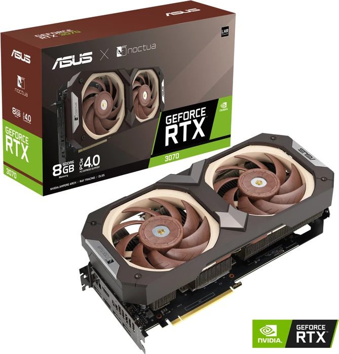 ASUS GeForce RTX 3070 Noctua Edition (LHR), RTX3070-8G-NOCTUA, 8GB GDDR6, 2x HDMI, 3x DP