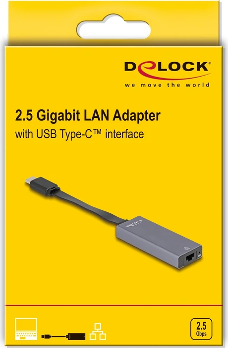 DeLOCK 2.5G LAN-Adapter, RJ-45, USB-C 3.0 [Stecker]