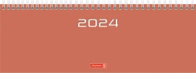 Brunnen Tischkalender 772 2024, 297x105mm, coral, 56 Blatt