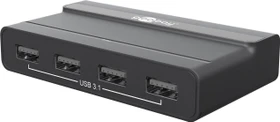 Wentronic Goobay schwarz USB-Hub, 4x USB-A 3.1, USB-C 3.1 [Buchse] (66456)