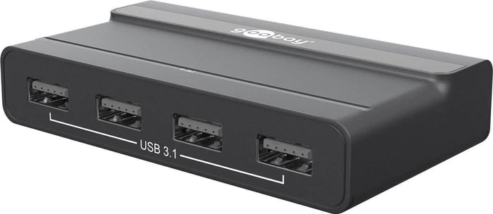 Wentronic Goobay schwarz USB-Hub, 4x USB-A 3.1, USB-C 3.1 [Buchse]