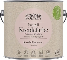 Schöner Wohnen Naturell Kreidefarbe innen kirschblütenmeer zartes rosa, 2.5l