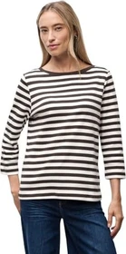 Street One Gestreiftes U-Boot Shirt langarm deep roast brown (Damen)