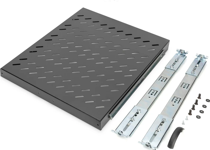 Digitus ausziehbarer Fachboden für Netzwerk- und Serverschränke, 19", schwarz, 800mm Einbautiefe, 1HE