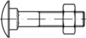 Toolcraft Außensechskant galvanisch verzinkt Flachrundschraube, M16x220mm, 25 Stück