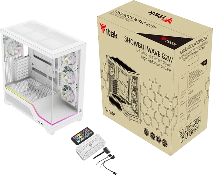 iTek Showbui Wave 82W White, Glasfenster
