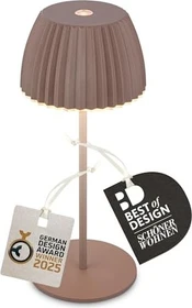 Briloner Riffle Mini Akku-Tischleuchte braun