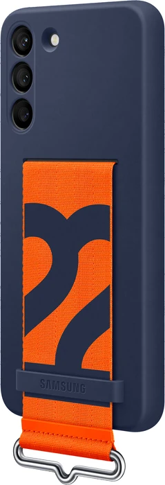 Samsung Silicone Cover with Strap für Galaxy S22+ navy