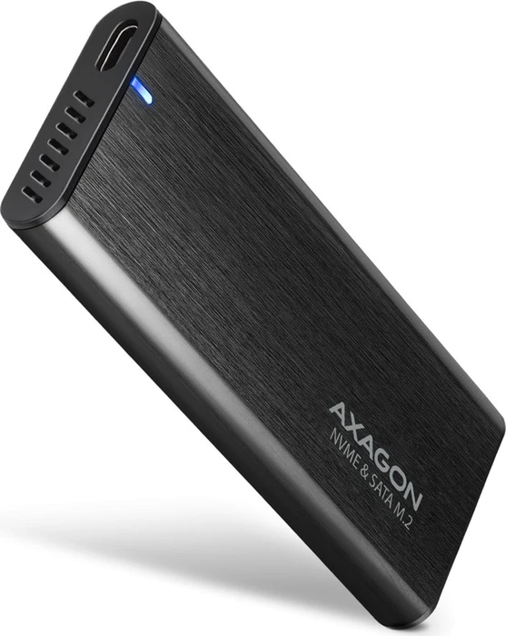 Axagon M.2 Festplattengehäuse, schwarz, M.2 PCIe/SATA, USB-C 3.1