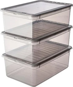 Keeeper Bea Aufbewahrungsbox, 11l, grau/transparent, 3er-Pack