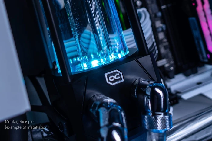Alphacool Eisbecher Aurora D5 150mm Acetal/Glas inkl. Pumpe VPP655