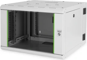 Digitus Professional Unique Serie Wandschrank 7HE, zweiteilig, schwenkbar, Sicherheitsglastür, IP2X, grau, 600mm tief