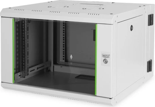 Digitus Professional Unique Serie Wandschrank 7HE, zweiteilig, schwenkbar, Sicherheitsglastür, IP2X, grau, 600mm tief