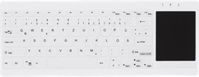 Contour Design Active Key desinfizierbare Hygiene-Tastatur mit großem Touchpad, vollversiegelt, weiß, USB, DE (AK-C4412F-GUS-W/GE)