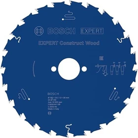 Bosch Professional Expert for Construct Wood Kreissägeblatt 24Z, 190x1.3x30mm, 1 Stück