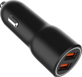 Gembird 2-Port-USB-Schnellladegerät fürs Auto QC3.0 36W schwarz
