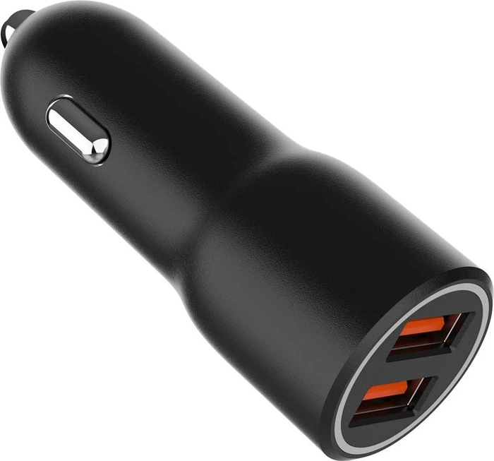 Gembird 2-Port-USB-Schnellladegerät fürs Auto QC3.0 36W schwarz