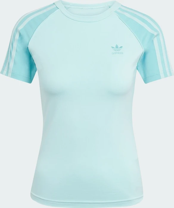 adidas Adicolor 3-Streifen Raglan Slim T-Shirt kurzarm semi flash aqua (Damen)