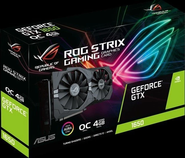 ASUS ROG Strix GeForce GTX 1650 OC, ROG-STRIX-GTX1650-O4G-GAMING, 4GB GDDR5, 2x HDMI, 2x DP