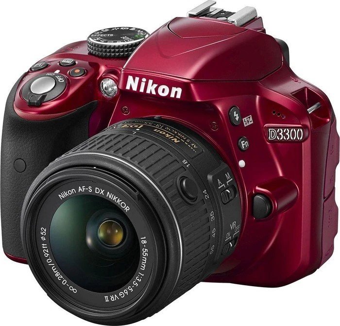 Nikon D3300 rot mit Objektiv AF-P DX 18-55mm 3.5-5.6 G VR