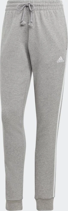 adidas Essentials 3-Streifen French Terry Cuffed Trainingshose lang medium grey heather/white (Damen)