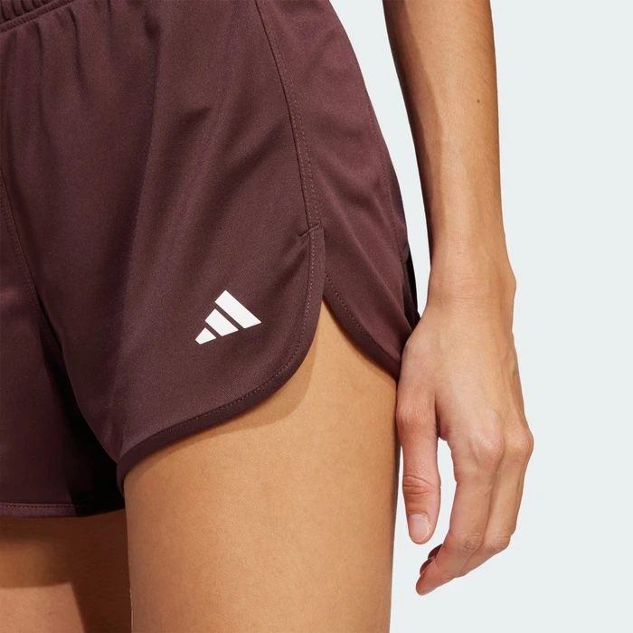 adidas Pacer Essentials Knit High-Rise Shorts aurora ruby/brown (Damen)