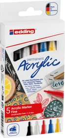 edding 5300 Acrylmarker fein basic 5 Farben, 5er-Pack