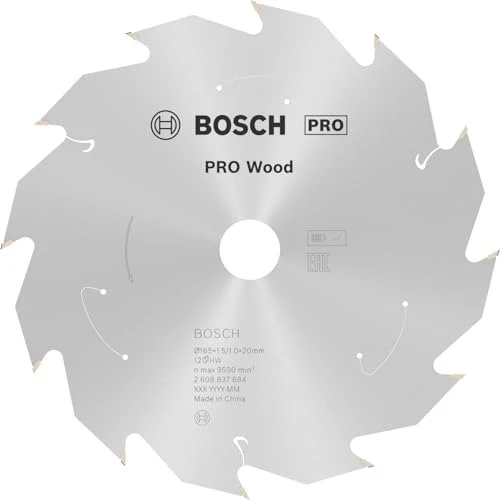 Bosch Professional Standard for Wood Kreissägeblatt 12Z, 165x1x20mm, 1 Stück
