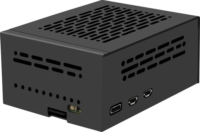 Geekworm Gehäuse für Raspberry Pi 5, kompatibel mit X1001/X1000/X1003/X1004/X1015/M300/M400/Q200, schwarz