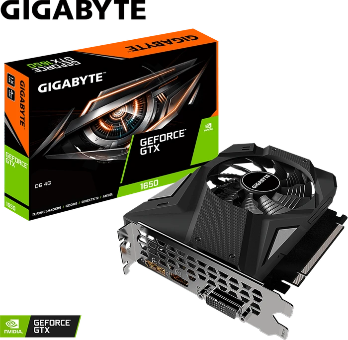 GIGABYTE GeForce GTX 1650 D6 4G (Rev. 1.0), 4GB GDDR6, DVI, HDMI, DP