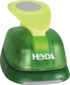 Heyda Hebel-Motivstanzer XL, Kreis geriffelt, gelb/grün, 38mm