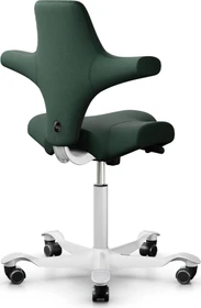 HAG Capisco 8106 Wollstoff Select Sattelstuhl, waldgrün, Gestell weiß