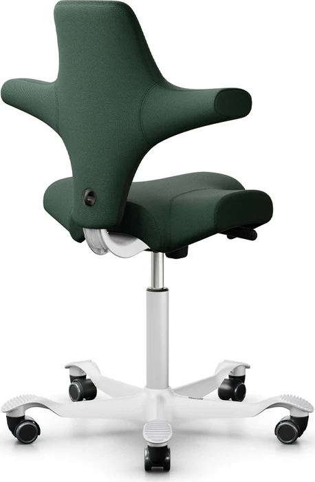 HAG Capisco 8106 Wollstoff Select Sattelstuhl, waldgrün, Gestell weiß
