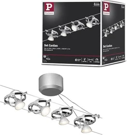 Paulmann Cardan Basisset Seilsystem Spot GU5.3 10m chrom matt, 4 Stück