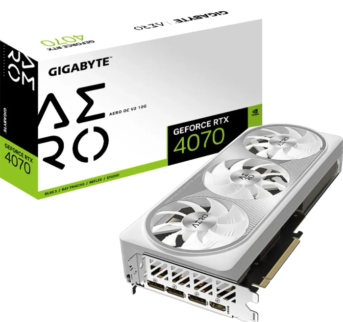 GIGABYTE GeForce RTX 4070 Aero OC V2 12G, 12GB GDDR6X, HDMI, 3x DP