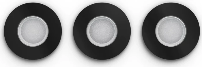 Philips Hue White and Color Ambiance Xamento Einbauleuchte rund schwarz, 3 Stück
