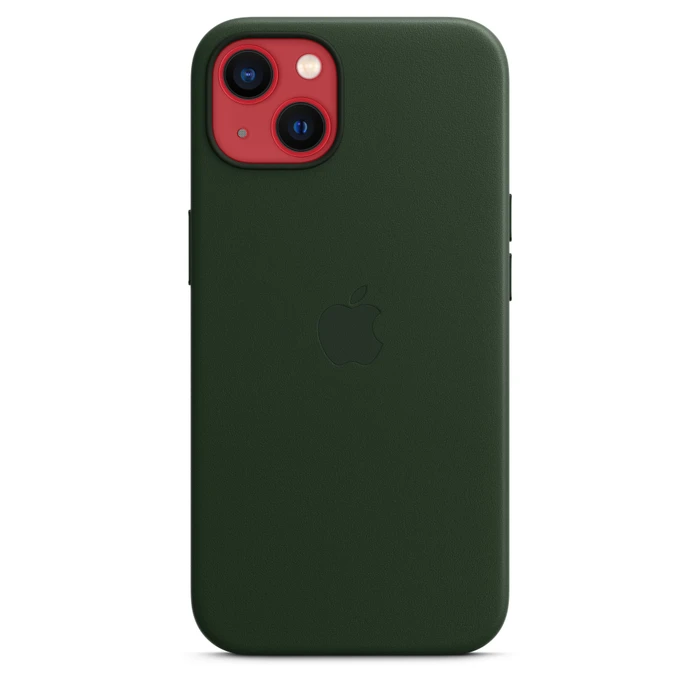 Apple Leder Case mit MagSafe für iPhone 13 schwarzgrün
