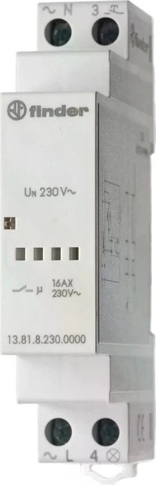Finder Stromstoßschalter 230V AC, REG ,elektronisch, 1 Schließer, 16A (13.81.8.230.0000)