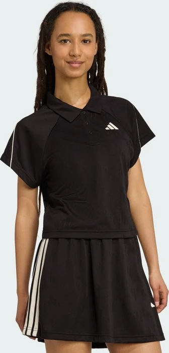 adidas Stadium 3-Streifen vom Tennis inspiriertes Poloshirt kurzarm black/off white (Damen)