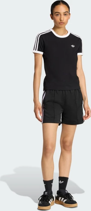 adidas 3-Streifen Slim T-Shirt kurzarm schwarz/weiß (Damen)