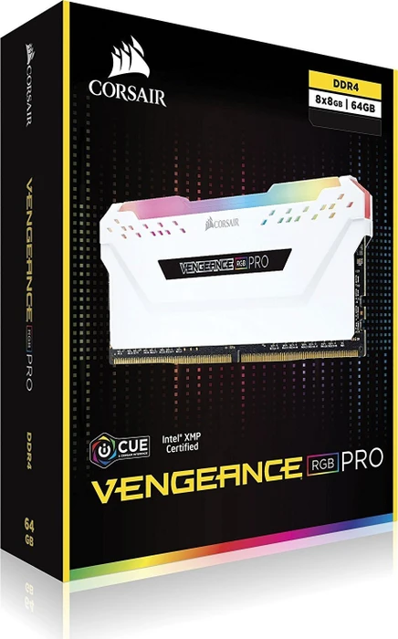 Corsair Vengeance RGB PRO weiß UDIMM 64GB Kit, DDR4-2666, CL16-18-18-35