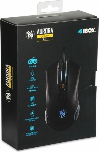 iBox Aurora A-3 Gaming Mouse schwarz, USB