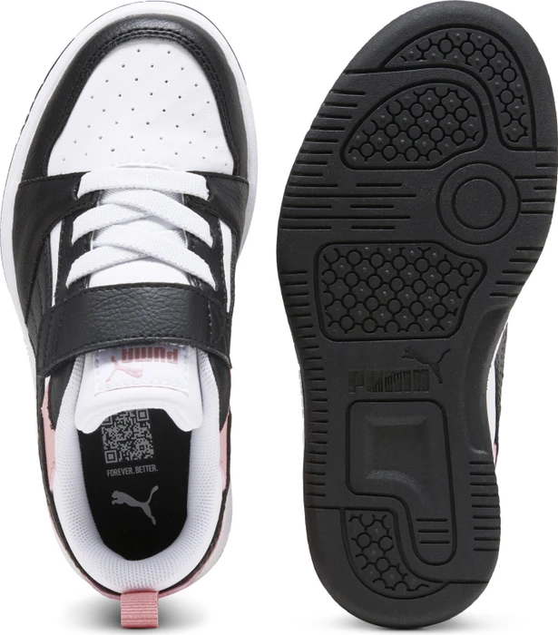 Puma Rebound V6 Lo puma white/puma black/pink fruit (Junior)