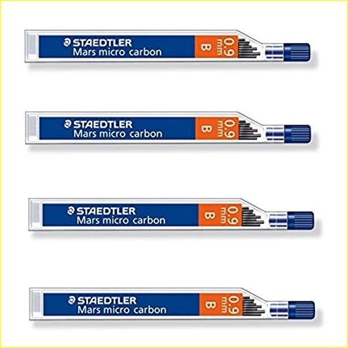 Staedtler Mars micro carbon 250 Druckbleistiftmine B 0.9mm graphit, 4er-Pack