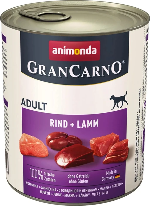 animonda GranCarno Dose Fleisch pur Adult Rind und Lamm, 800g