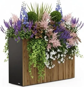 Herstera Deco Planter Divider XL Pflanzkasten 120x40cm schwarz/holz