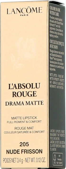 Lancôme L'Absolu Rouge Drama Matte Lippenstift 205 nude frisson, 3.6g