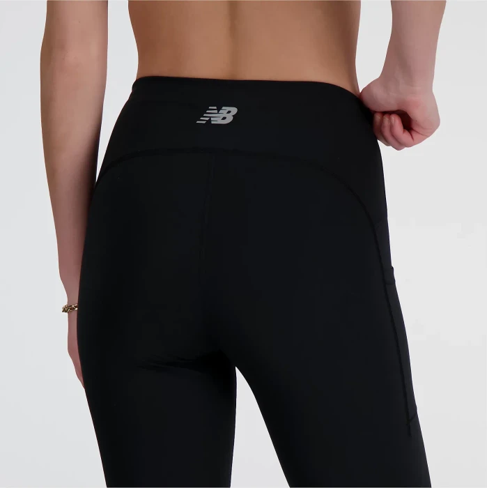 New Balance Sleek Pocket High Rise 27" Legging Hose lang schwarz (Damen)