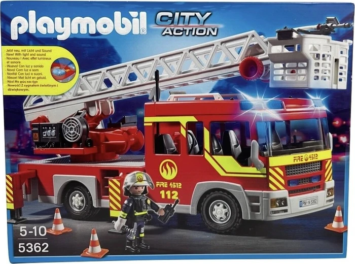 playmobil City Action Feuerwehr-Leiterfahrzeug mit Licht und Sound